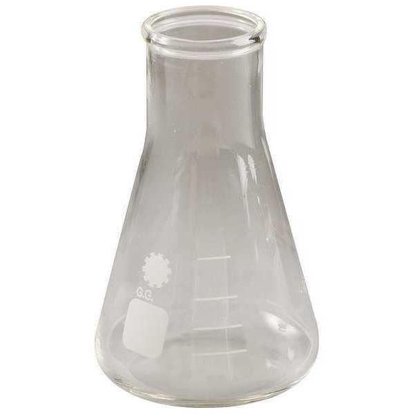 Lab Safety Supply Erlenmeyer Flask, Wide Neck, 250 mL, PK12 5YHN3