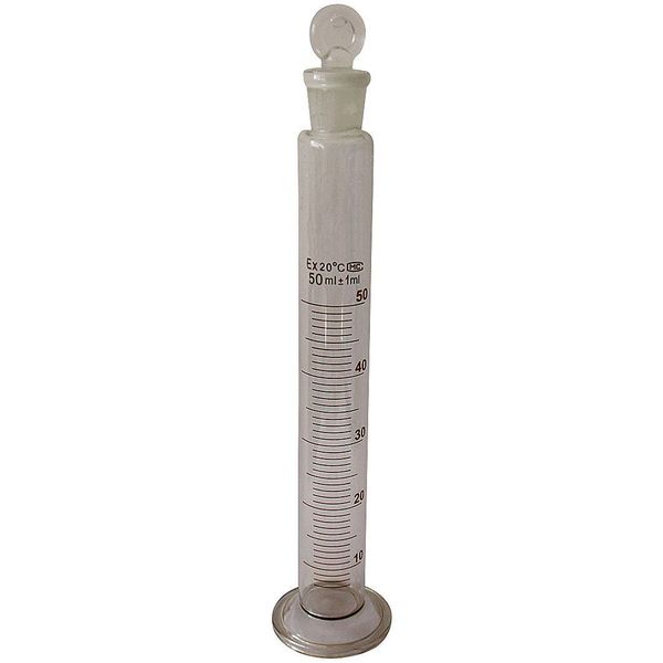 Lab Safety Supply Graduated Cylinder, 50mL, Glass, Clear, PK12 5YHY8