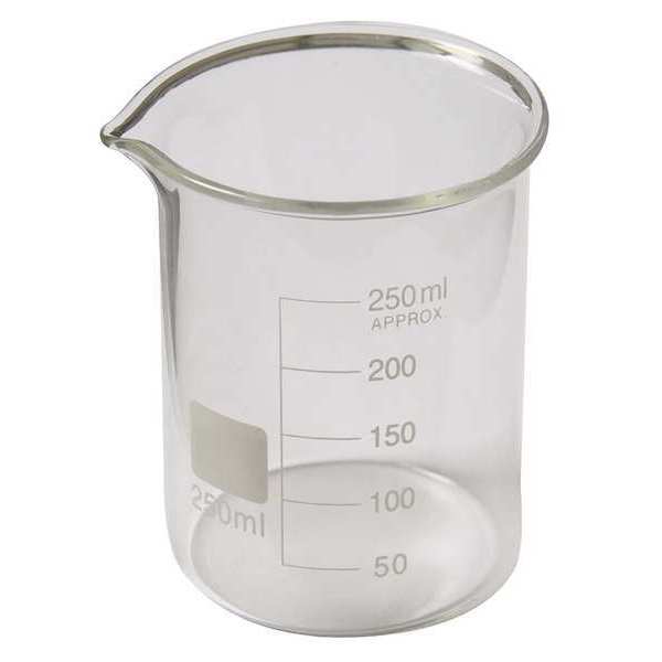 Lab Safety Supply Beaker, Tall Form, Glass, 2000mL, PK4 5YHA9