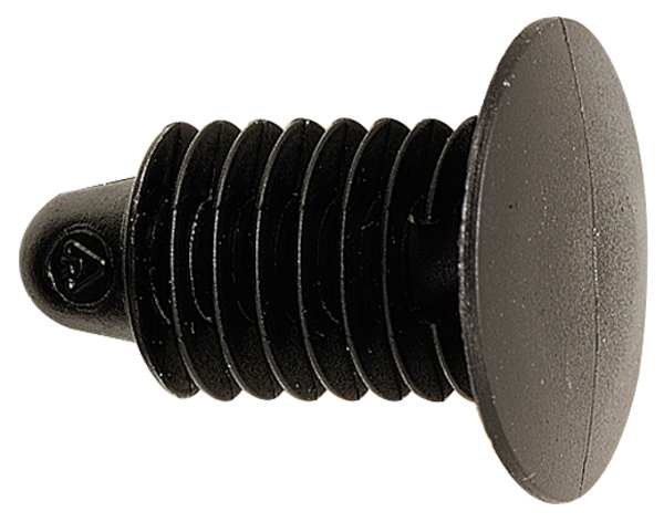 Zoro Select Push-In Rivet, Dome Head, 6 mm Dia., 12 mm L, Nylon Body, 100 PK 5ZDP0