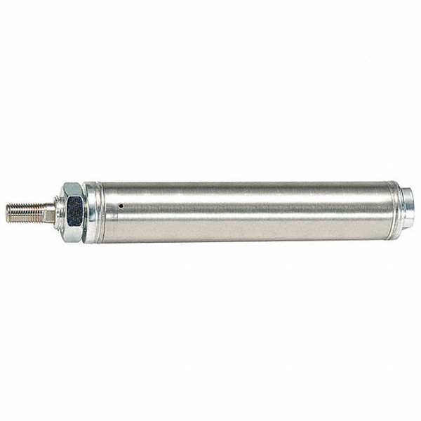 Speedaire Air Cylinder, 7/16 in Bore, 1 1/2 in Stroke, Round Body Single Acting 5ZEH0