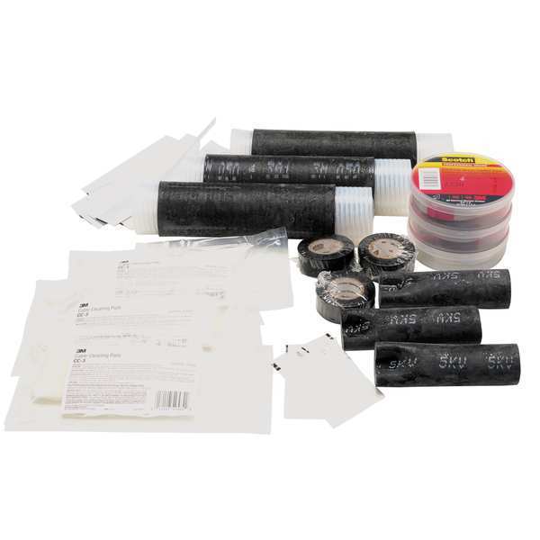 3M Resin Comp Splice Kit, 10 to 4 AWG, Blk 5321