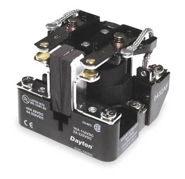 Dayton Open Power Relay, Surface Mounted, DPDT, 24V DC, 8 Pins, 2 Poles 5Z548