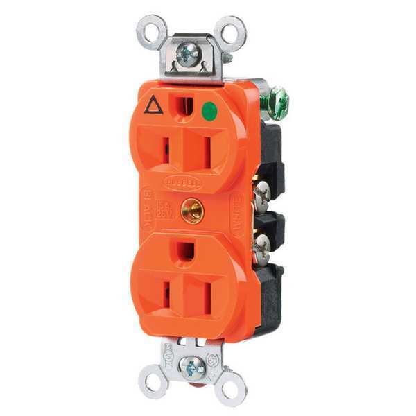 Hubbell 15A Duplex Receptacle 125VAC 5-15R OR IG8200