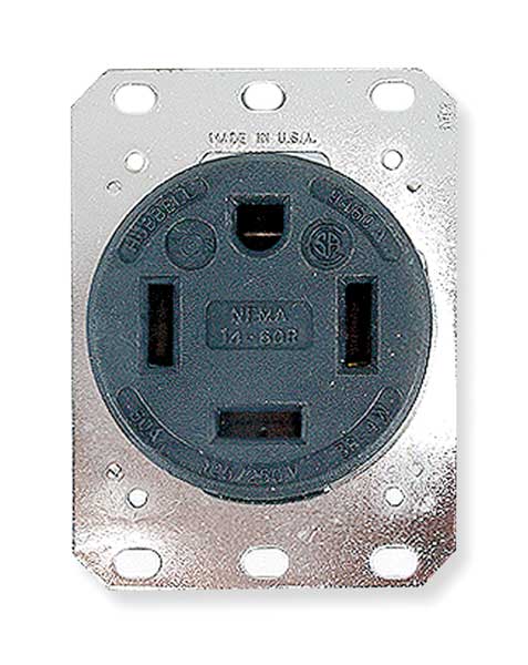 Hubbell Wiring Device Kellems Hbl9460a 118 95 Receptacle 60 A Amps 250v Ac Flush Mount Single Outlet 14 60r Black Zoro Com