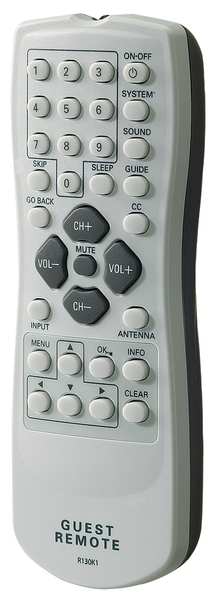 Rca Healthcare TV Extended Guest Remote, White/Gray R130K1