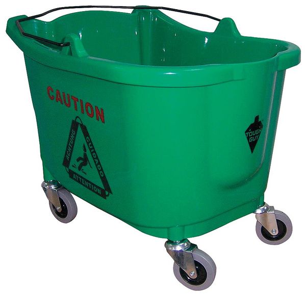 Tough Guy 8-3/4 gal. Rectangular Mop Bucket, 13 15/32 in H, Green, Polypropylene 5CJJ3