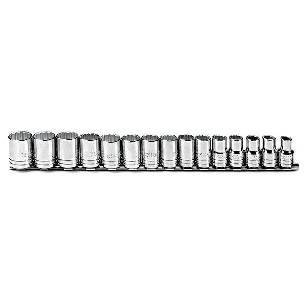 Proto 1/2" Drive Socket Set Metric 15 Pieces 10 mm to 24 mm , Full Polish J54206