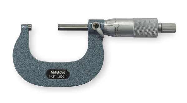 Mitutoyo Micrometer, 1 to 2", 0.0001, Ratchet 103-262