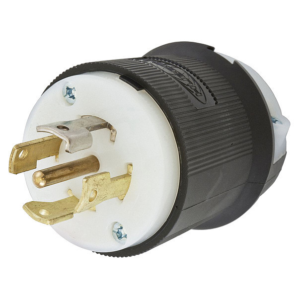 Hubbell 30A Twist-Lock Plug 4P 5W 277/480VAC L22-30P BK/WT HBL2821