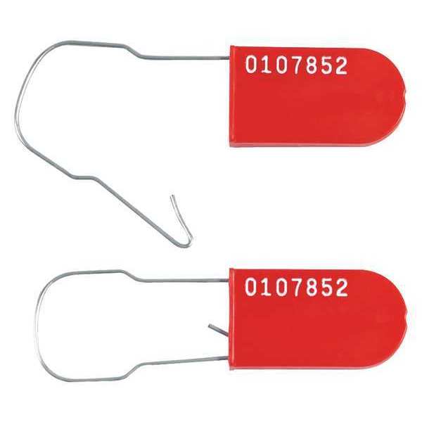 Partners Brand Wire Padlock Seals, 2 1/2", Red, 1000/Case SE1023R