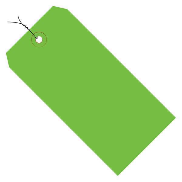 Partners Brand Shipping Tags, Pre-Wired, 13 Pt., 6 1/4" x 3 1/8", Green, 1000/Case G11083D