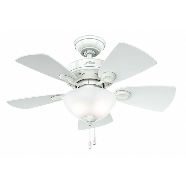 Hunter Decorative Ceiling Fan, 34" Blade Dia., 1 Phase, 120 52089
