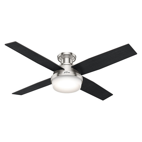 Hunter Decorative Ceiling Fan, Low Pro, 52" Blade Dia., 1 Phase, 120 59241