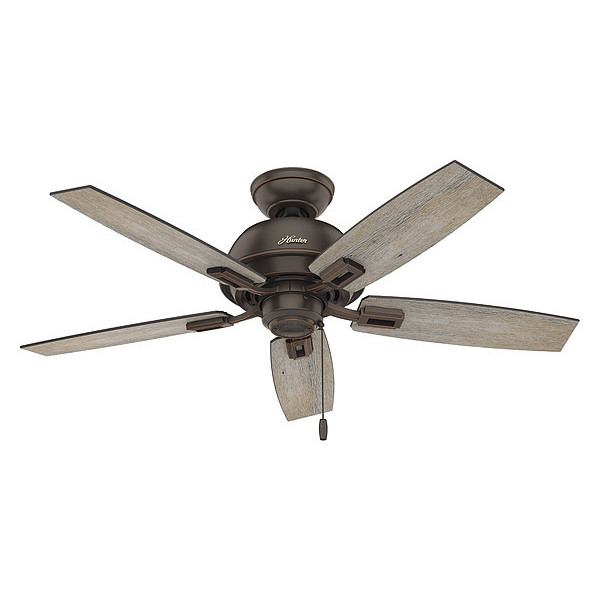 Hunter Decorative Ceiling Fan, 44" Blade Dia., 1 Phase, 120 52228