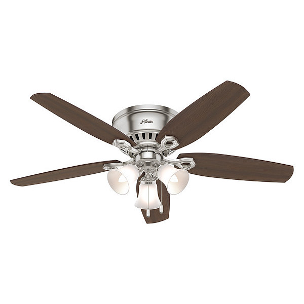 Hunter Decorative Ceiling Fan, 52" Blade Dia., 1 Phase, 120V AC 53328