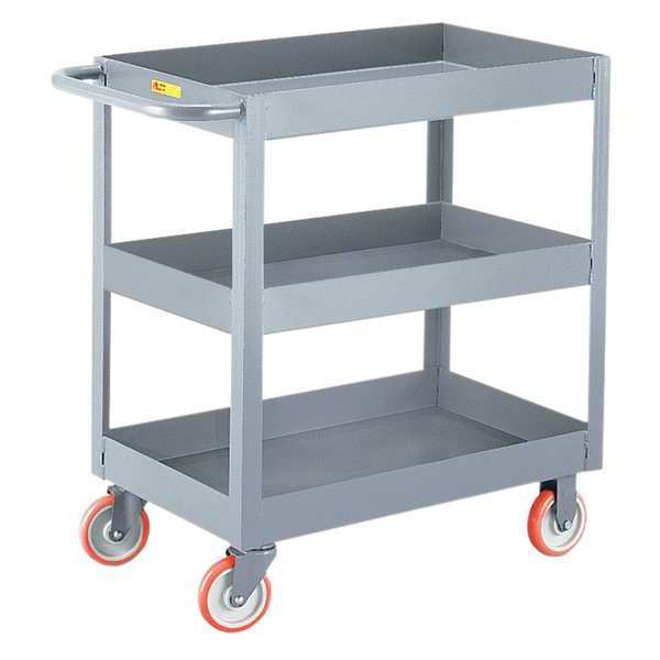 Little Giant Deep Shelf Truck, 3", 1200 lb., 18 x 30", Steel, 3 Shelves, 1,200 lb 3DS1830X3-5PY