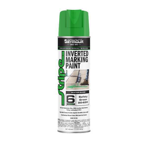 Seymour Of Sycamore Inverted Marking Paint, 17 oz., Safety Green, Water -Based 20-655