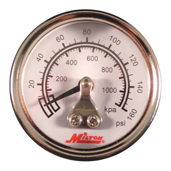 Milton Mini Hi Pressure Gage, 1/8" NPT, 0-160PSI 1189