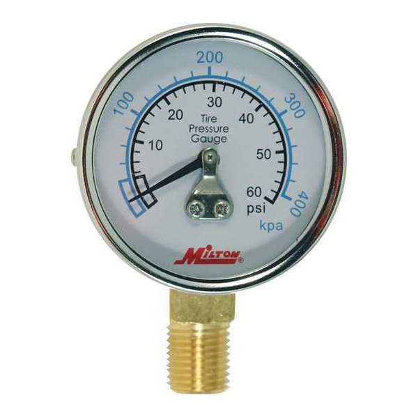 Milton Pressure Gage, 1/4" NPT, 0-60PSI 1193