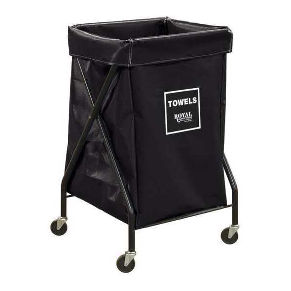 Royal Basket Trucks X-Frame Cart, 6 Bu, BK Vinyl, Towels R06-KKX-XTA-3ONN