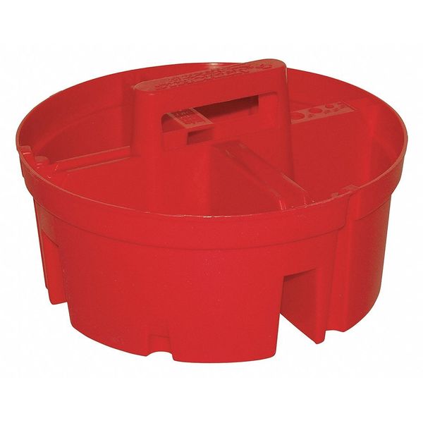 Bucket Boss 4 Compartment Super Stacker Small Parts Organizer, Fits 5 Gal Buckets, Red 15054