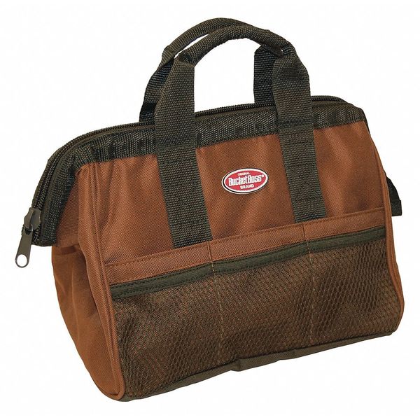 Bucket Boss Bag/Tote, Tool Bag, 6 Pocket, 13" x 8" x 10", Single Wall 600 Poly Ripstop Fabric, 6 Pockets 60013