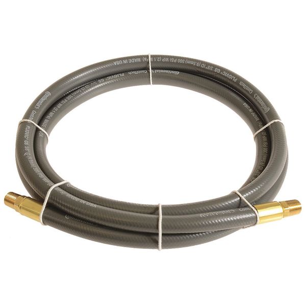 Continental Contitech 1/4" x 10 ft PVC Coupled Multipurpose Air Hose 300 psi GY PLG02530-10-11