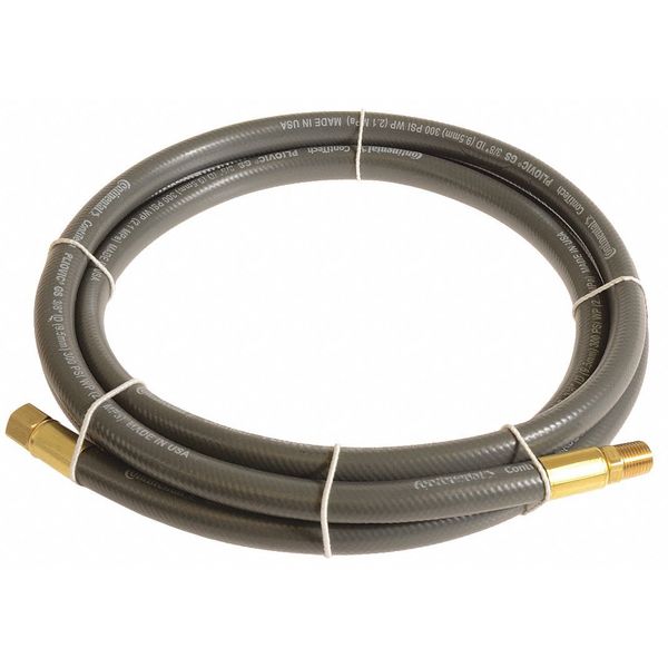 Continental Contitech 1/4" x 3 ft PVC Coupled Multipurpose Air Hose 300 psi GY PLG02530-03-31