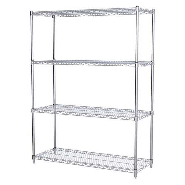 Akro-Mils Wire Shelving Unit, 18"D x 48"W x 63"H, 4 Shelves, Chrome AWS631848SU