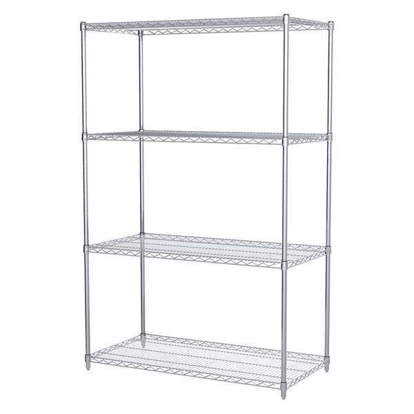 Akro-Mils Wire Shelving Unit, 24"D x 48"W x 74"H, 4 Shelves, Chrome AWS742448SU