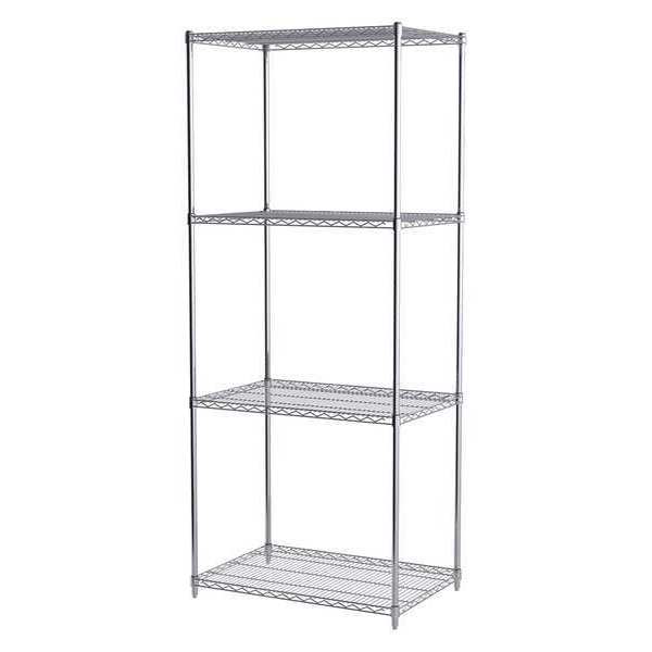 Akro-Mils Wire Shelving Unit, 24"D x 36"W x 86"H, 4 Shelves, Chrome, Shelf Capacity: 800 lb. AWS862436SU