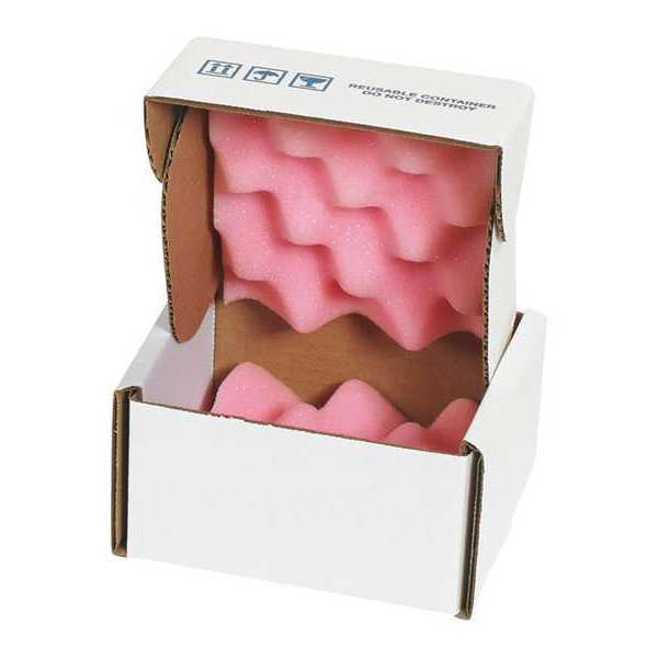 Partners Brand Anti-Static Foam Shippers, 5" x 5" x 3", Pink/White, 24/Case FSA553