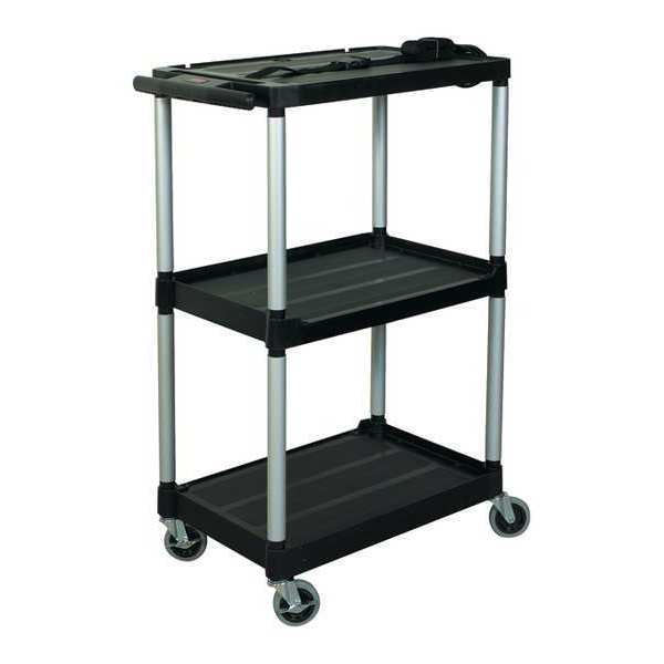 Partners Brand Audio/Video Cart, 32" x 19" x 42", Black, 1/Each RUB168