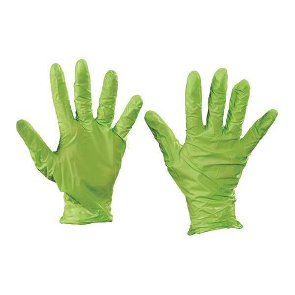 N-Dex Nitrile Disposable Gloves, 4.00 mil Palm, Nitrile, Powder-Free, XL, 100 PK, Green GLV2004XL