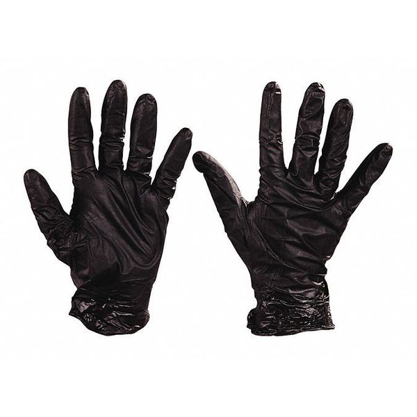 Nighthawk Nitrile Disposable Gloves, 4.00 mil Palm, Nitrile, Powder-Free, XL, 50 PK, Black GLV2005XL