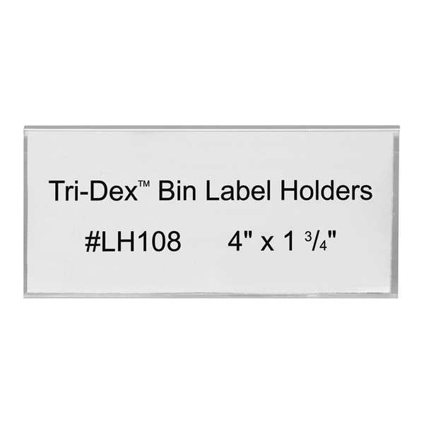 Tri-Dex Tri-Dex™ Bin Label Holders, 4" x 1 3/4", Clear, 25/Case LH108