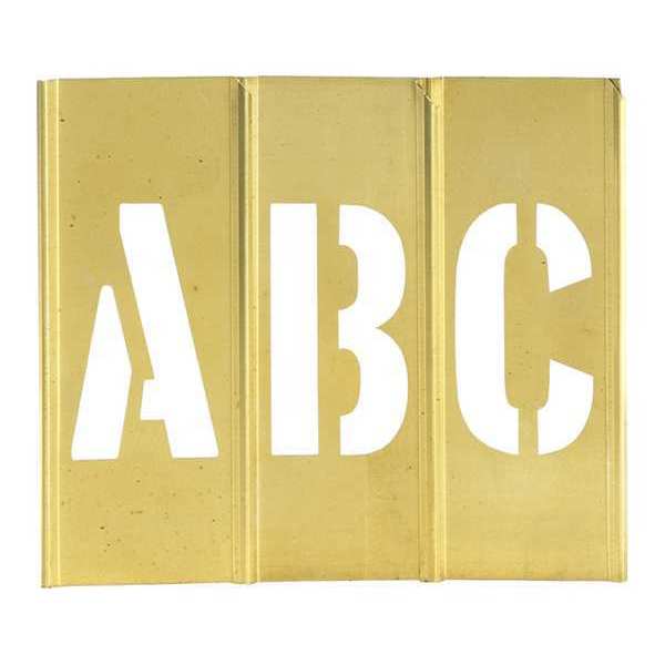 Partners Brand Brass Stencils, Letter/Number, 2", Brass, 45/Case STBLN2