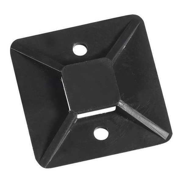 Partners Brand Cable Tie Mounts, 1"x1", Black, PK100 CTM11B