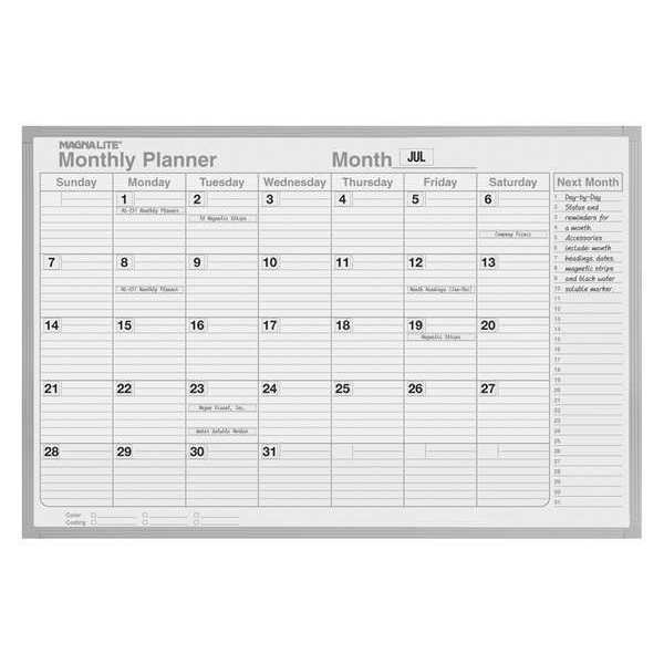 Magna Visual 36"x48" Monthly Planning Dry Erase Board Kit ML-341