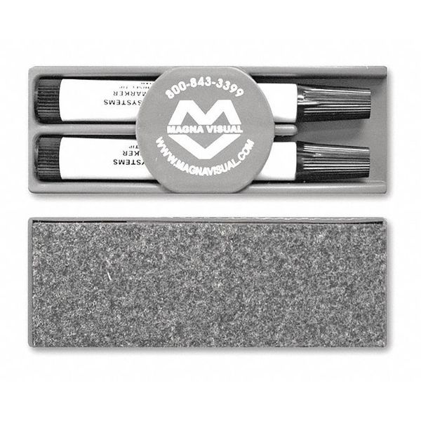 Magna Visual Magnetic Felt Eraser, w/2 Black Markers FE-2M