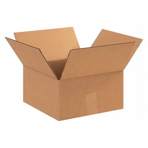 Partners Brand Flat Corrugated Boxes, 12"x12"x6", Kraft, PK25 12126