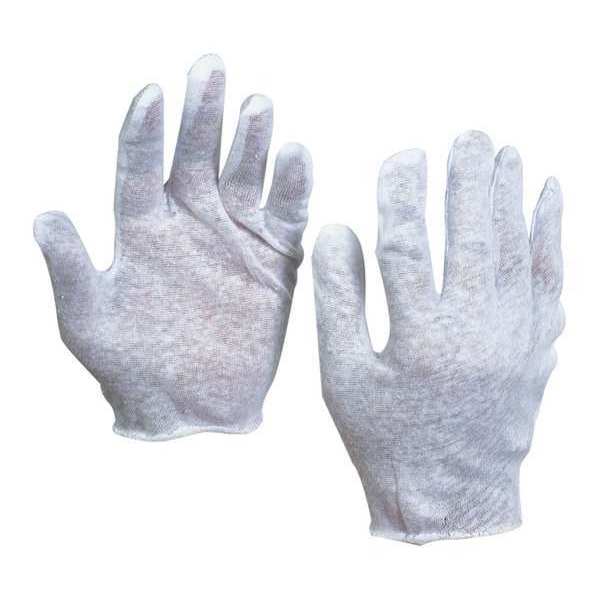 Partners Brand Cotton Inspection Gloves, 2.5 oz., Small, Wht, PK12pairs GLV1013S