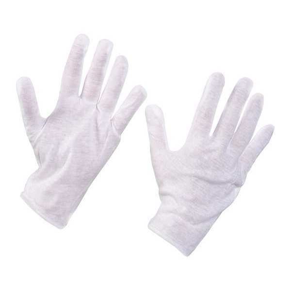 Partners Brand Cotton Inspection Gloves, 3.5 oz., Large, White, 12 Pairs/Case GLV1051L