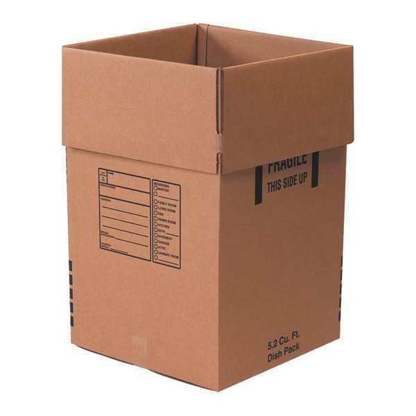 Partners Brand Dish Pack Boxes, 18" x 18" x 28", Kraft, 5/Bundle 181828DISH