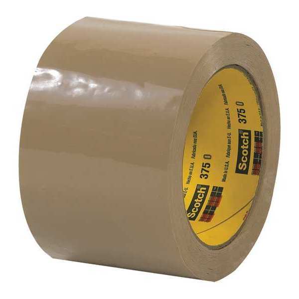 Scotch 3M™ 375 Carton Sealing Tape, 3.1 Mil, 3" x 55 yds., Tan, 24/Case T905375T