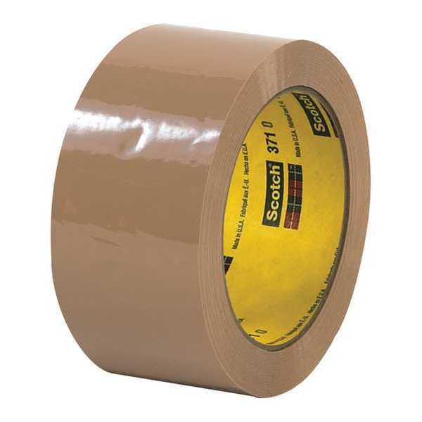 Scotch 3M™ 371 Carton Sealing Tape, 1.9 Mil, 2" x 110 yds., Tan, 6/Case T902371T6PK