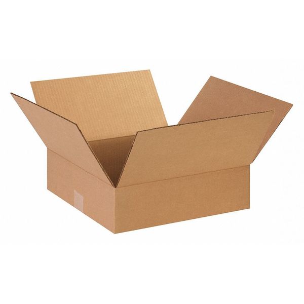 Partners Brand Flat Corrugated Boxes, 14" x 14" x 3", Kraft, 25/Bundle 14143