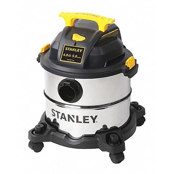 Stanley Wet/Dry Vacuum, 5 gal., 4 HP, SSteel Tank, 85 cfm, 120v SL18115