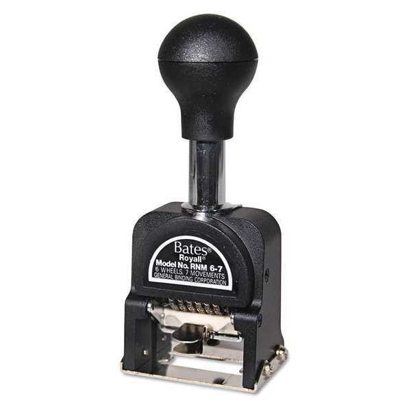 Bates Economy Numbering Machine, Black, 6 Wheel 9806450